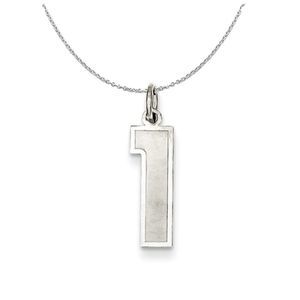 Sterling Silver, Jersey Collection, Medium Number 1 Necklace - 18 Inch